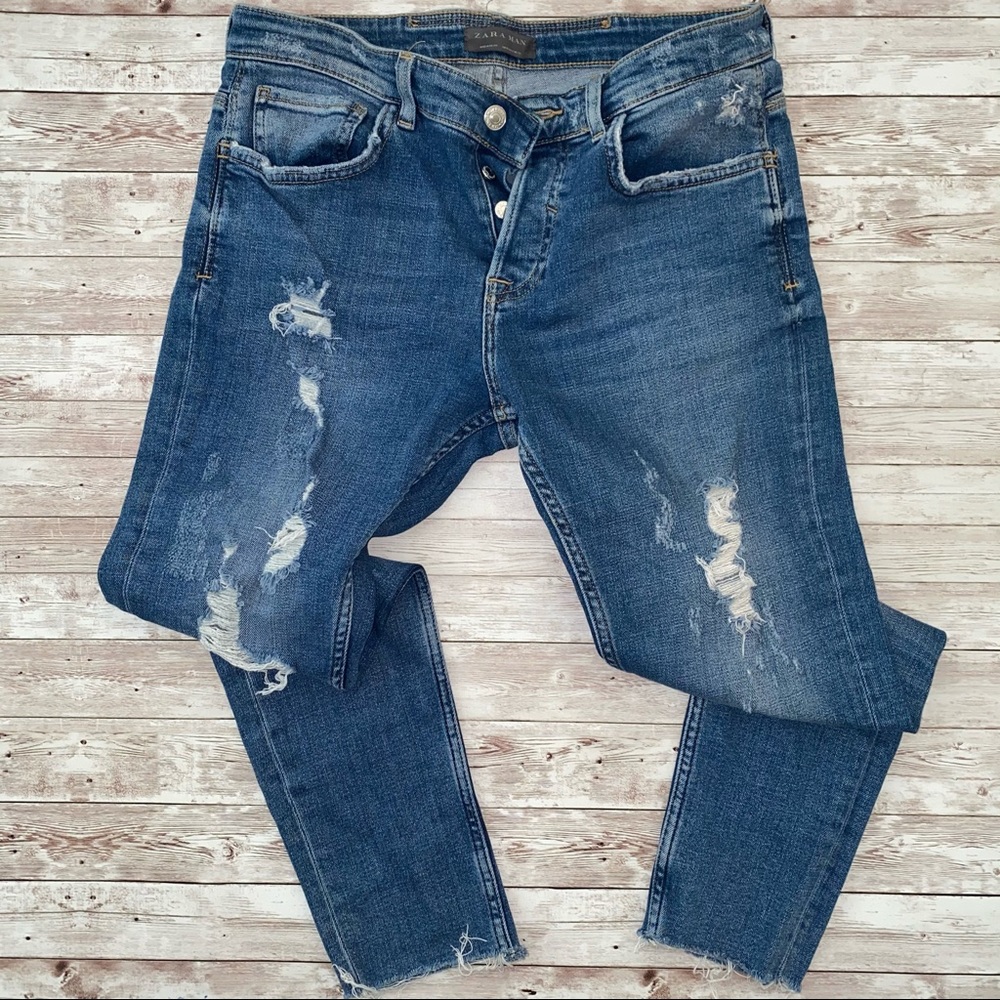 Zara Man Skinny Jeans with Frayed Hem
